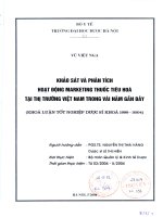 Khảo sát và phân tích hoạt động marketing thuốc tiêu hóa tại thị trường việt nam trong vài năm gần đây
