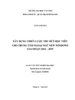 xây dựng chiến lược thu hút học viên cho trung tâm ngoại ngữ new windows giai đoạn 2014 – 2019