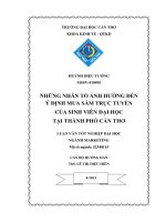 những nhân tố ảnh hưởng đến ý định mua sắm trực tuyến của sinh viên đại học tại thành phố cần thơ