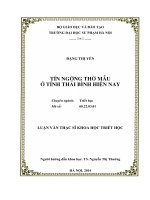 Luận văn: Tín ngưỡng Thờ Mẫu ở tỉnh Thái Bình hiện nay