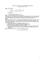 Đề thi vào 10 thành phố Hà Nội môn Toán