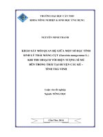 khảo sát mối quan hệ giữa một số đặc tính sinh lý trái măng cụt (garcinia mangostana l.) khi thu hoạch với hiện tượng xì mủ bên trong trái tại huyện cầu kè – tỉnh trà vinh
