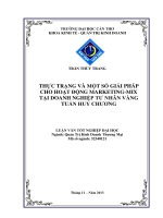 thực trạng và một số giải pháp cho hoạt động marketingmix tại doanh nghiệp tư nhân vàngtuấn huy chương