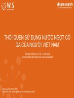 Thói quen sử dụng nước ngọt có ga của người tiêu dùng Việt Nam