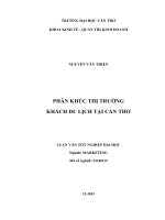 phân khúc thị trường khách du lịch tại cần thơ