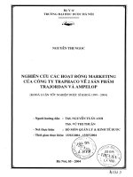 Nghiên cứu hoạt động marketing của công ty traphaco về 2 sản phẩm trajordan và ampelop