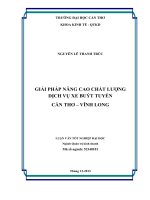 giải pháp nâng cao chất lượng dịch vụ xe buýt tuyến cần thơ – vĩnh long