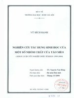 Nghiên cứu tác dụng sinh học của một số nhóm chất của táo mèo