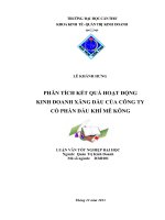 phân tích kết quả hoạt động kinh doanh xăng dầu của công ty cổ phần dầu khí mê kông