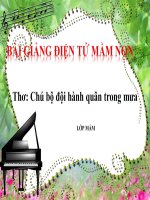 Bài giảng điện tử mầm non lớp Mầm đề tài Thơ chú bộ đội hành quân trong mưa