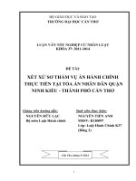 xét xử sơ thẩm vụ án hành chính thực tiễn tại tòa án nhân dân quận ninh kiều  thành phố cần thơ