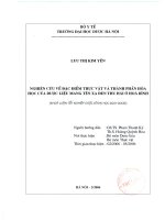 Nghiên cứu về đặc điểm thực vật và thành phần hóa học của dược liệu mang tên xạ đen thu hái ở hòa bình