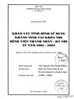 Khảo sát tình hình sử dụng kháng sinh tại khoa nhi bệnh viện thanh nhàn   hà nội từ năm 2002   2003