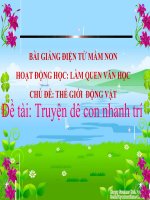 Bài giảng điện tử mầm non lớp Lá đề tài Dê con nhanh trí