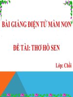 Bài giảng điện tử mầm non lớp Chồi đề tài Thơ Hồ sen