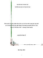 Luận văn: Rèn luyện kỹ năng nhận thức tích cực cho học sinh trong dạy học lịch sử ở trường trung học phổ thông (vận dụng qua phần lịch sử việt nam từ 1945 đến 1954 – chương trình chuẩn)