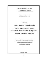 thực trạng và giải pháp phát triển hoạt động teambuilding trong du lịch ở thành phố hồ chí minh