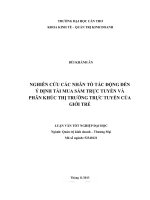 nghiên cứu các nhân tố tác động đến ý định tái mua sắm trực tuyến và phân khúc thị trường trực tuyến của giới trẻ