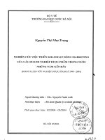 Nghiên cứu triển khai hoạt động marketing của các doanh nghiệp dược phẩm trong nước những năm gần đây