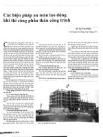 Các biện pháp an toàn lao động khi thi công phần thân công trình 