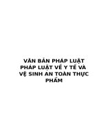 Văn bản pháp luật môn Pháp luật về y tế và vệ sinh an toàn thực phẩm