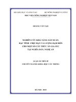 Nghiên cứu khả năng sản xuất, đặc tính chịu hạn và lượng đạm bón cho một số cây thức ăn gia súc tại nghĩa đàn, nghệ an