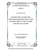 giải pháp nâng cao khả năng thâm nhập thị trường châu âu cho mặt hàng tôm của công ty tnhh xnk thủy sản cần thơ