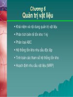 Bài giảng học phần Quản trị sản xuất: Chương 6  Quản trị vật liệu