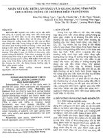 Nhận xét đặc điểm lâm sàng và x quang răng vĩnh viễn chưa đóng cuống có chỉ định điều trị nội nha 