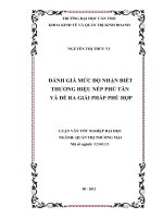 đánh giá mức độ nhận biết thương hiệu nếp phú tân và đề ra giải pháp phù hợp