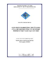giải pháp marketing trà ô long của chi nhánh công ty suntory pepsico việt nam tại cần thơ