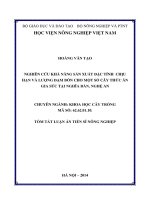 Nghiên cứu khả năng sản xuất, đặc tính chịu hạn và lượng đạm bón cho một số cây thức ăn gia súc tại nghĩa đàn, nghệ an (TT)