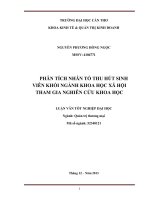 phân tích nhân tố thu hút sinh viên khối ngành khoa học xã hội tham gia nghiên cứu khoa học
