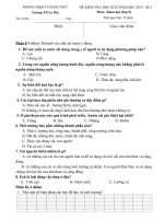 Đề KTĐK cuối kì II Khoa học 5