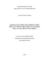 đánh giá sự thỏa mãn trong công việc của nhân viên công ty cổ phần đầu tư xây dựng số 10 idico