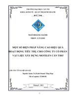 một số biện pháp nâng cao hiệu quả hoạt động tiêu thụ cho công ty cổ phần vật liệu xây dựng motilen cần thơ