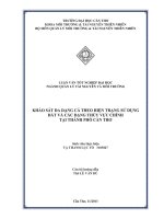 khảo sát đa dạng cá theo hiện trạng sử dụng đất và các dạng thủy vực chính tại thành phố cần thơ