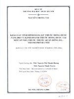 Khảo sát tình hình đăng ký thuốc đông dược năm 2003 và kinh doanh thuốc đông dược tại một số nhà thuốc thuộc quận đống đa   thành phố hà nội