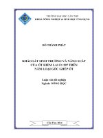 khảo sát sinh trưởng và năng suất của ớt hiểm lai f1 207 trên năm loại gốc ghép ớt