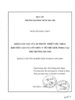 Khảo sát giá của 20 thuốc thiết yếu theo khuyến cáo của tổ chức y tế thế giới (who) tại thị trường hà nội