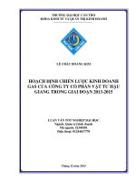 Hoạch định chiến lược kinh doanh gas của công ty  cổ phần vật tư hậu giang trong giai đoạn 20132015