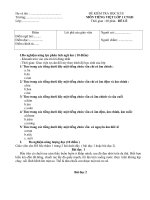 Đề Kiểm tra cuối Học kỳ II Tiếng Việt Công nghệ lớp 1 7A