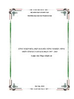 Luận văn: Công nghiệp hóa, hiện đại hóa nông nghiệp, nông thôn tỉnh hà nam giai đoạn 1997  2010