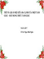 Tiết 51: Quan hệ giữa ba cạnh của một tam giác   bất đẳng thức tam giác