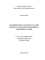 giải pháp nâng cao năng lực cạnh tranh của ngân hàng tmcp đông á chi nhánh cần thơ