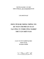phân tích hệ thống thông tin kế toán chi phí sản xuất tại công ty tnhh công nghiệp thuỷ sản miền nam