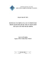 Đánh giá tác động của các vị thuốc bắc trong bánh mem rượu thuần chủng đến kết quả lên mem rượu khóm