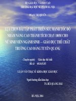 Luận văn: Lựa chọn bài tập phát triển sức mạnh tốc độ nhằm nâng cao thành tích chạy 100m cho nữ sinh ngành sinh giáo dục thể chất trường cao đẳng tuyên quang