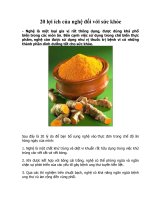 20 lợi ích của nghệ đối với sức khỏe