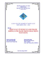 pháp luật về hành vi cạnh tranh không lành mạnh trong hoạt động ngân hàng